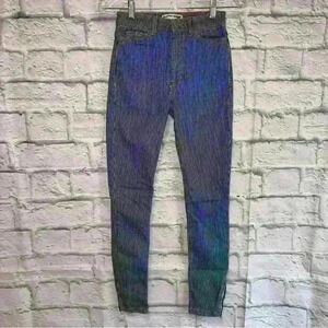 American Apparel Womens Pants Striped Blue White Jeans Skinny Size 26